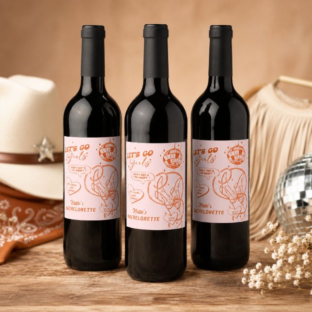 Orange Rodeo Bachelorette Party Nash Bach  Wine Label (Creator Uploaded)