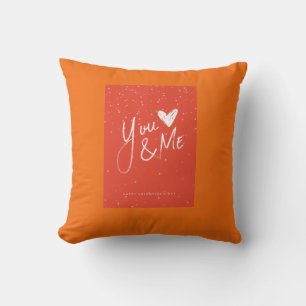Orange Romantic Throw Pillow Love Gift for Couple