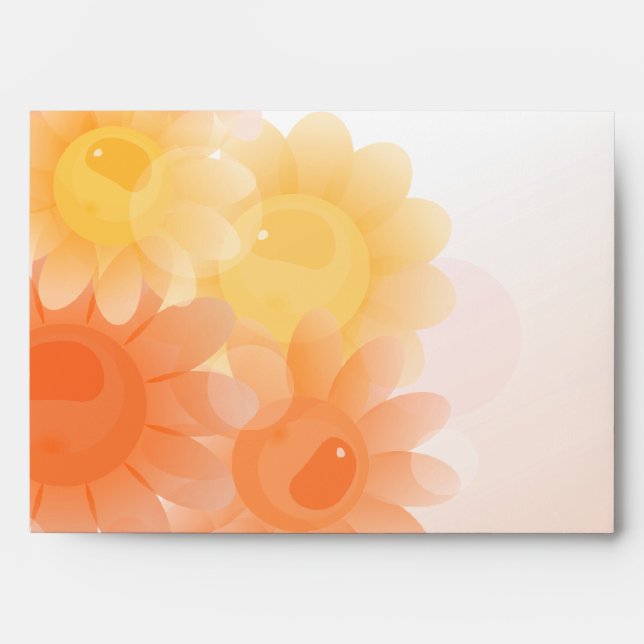 Orange romantic vintage flowers envelope (Front)