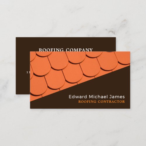 Orange Roof Tiles Roofer Roofing Contractor Business Card