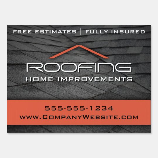 Orange Roofing Professional Yard Sign Medium | Zazzle.com