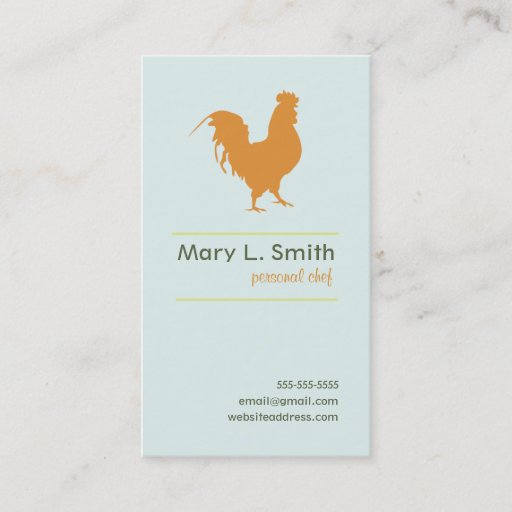 Customizable Orange Rooster Business Cards
