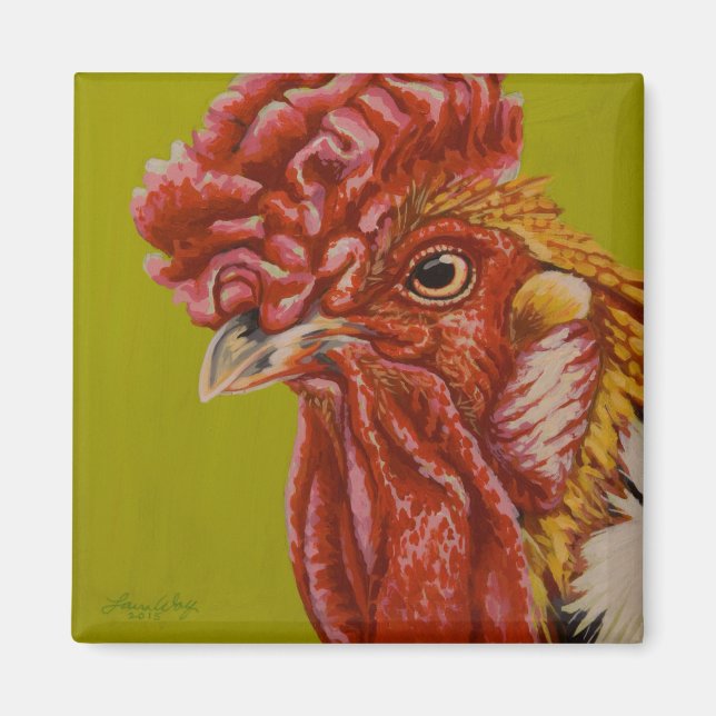 Orange Rooster Magnet (Front)