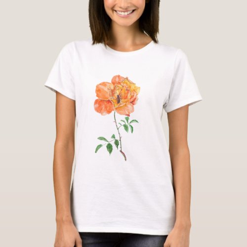 orange rose and a busy bee  T_Shirt