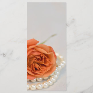 Orange Rose and White Pearls Wedding Program
