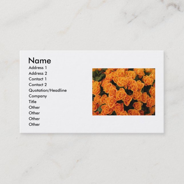 Orange Rose Business Card (Front)