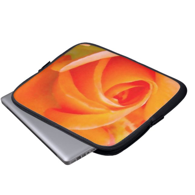 Orange Rose by Alexandra Cook Laptop Sleeve (Front Bottom)
