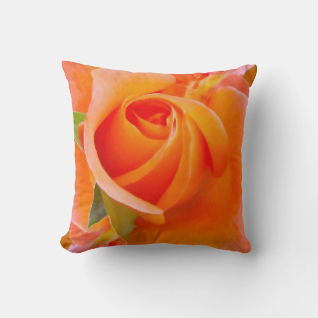 Orange Rose by Alexandra Cook Throw Pillow (Front)