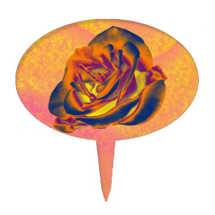 Orange Rose Cake Topper