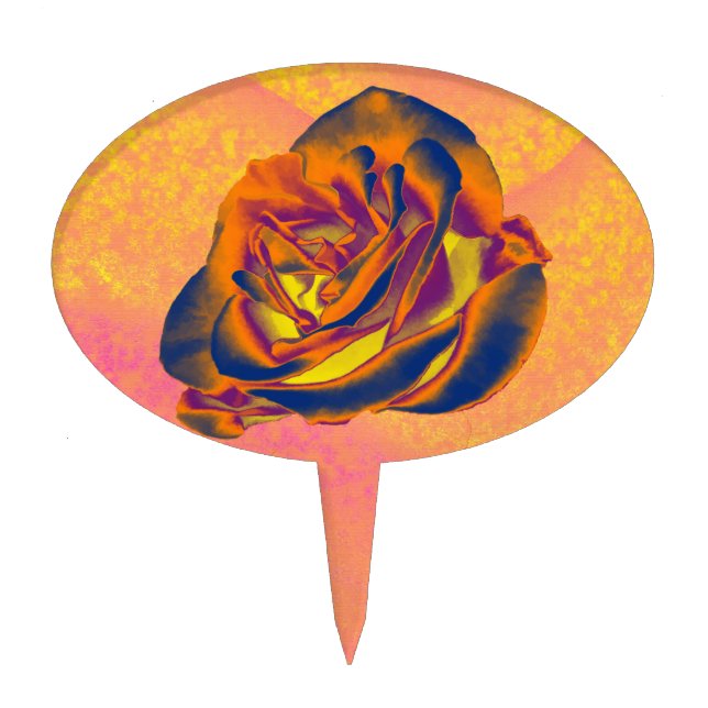 Orange Rose Cake Topper (Front)