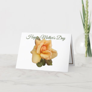 Orange Rose Cutout Photo White Mothers Day Card