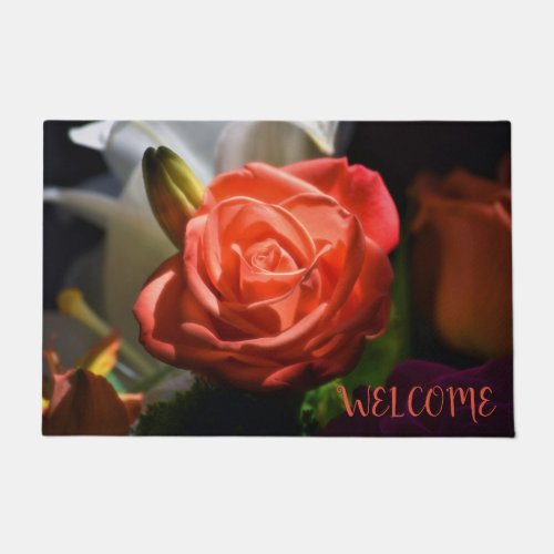 Orange Rose Doormat