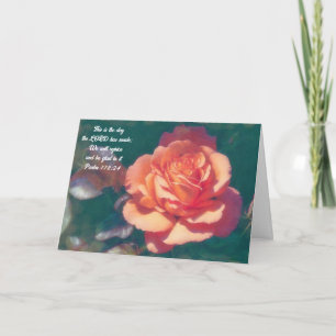 Orange Rose Faith Bible Verse Thinking of You Card