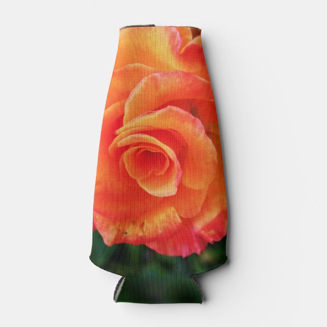 Orange rose flower bottle cooler (Front)