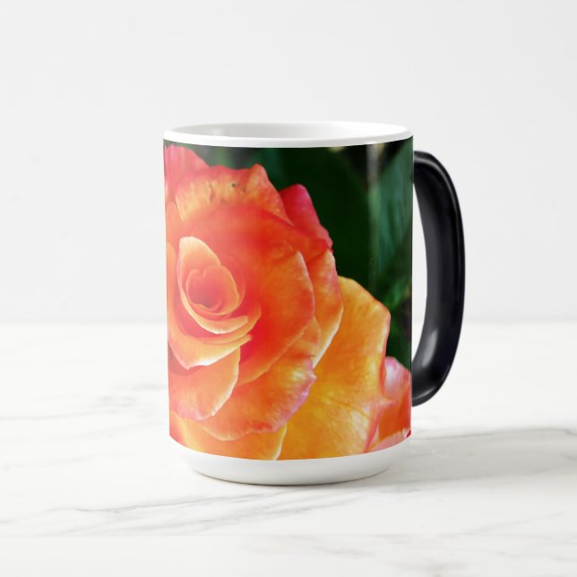 Orange rose flower color morph mug  (Front Right)