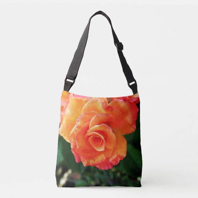 Orange rose flower crossbody bag (Front)