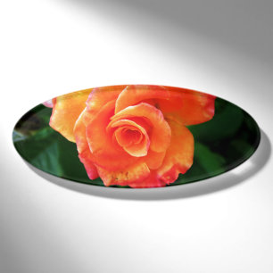 Orange rose flower name tag