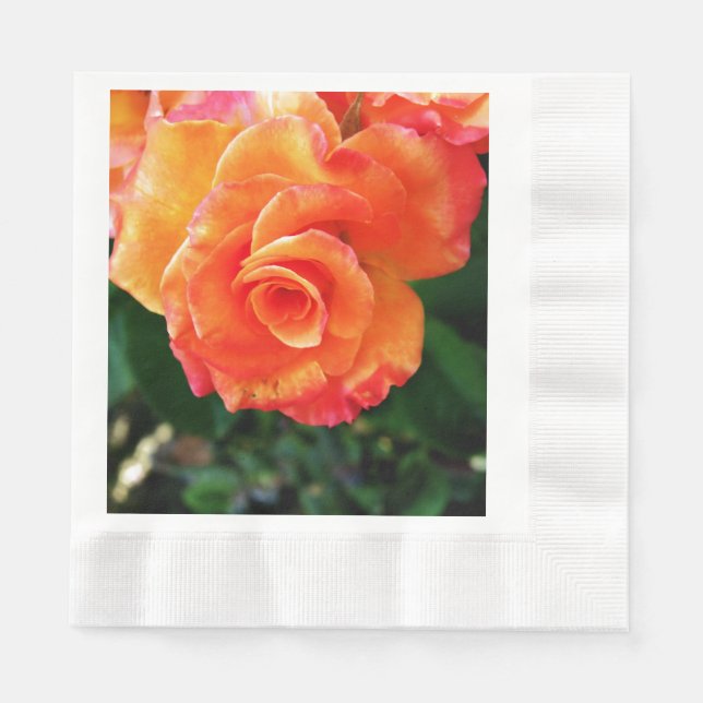 Orange rose flower napkins (Front)