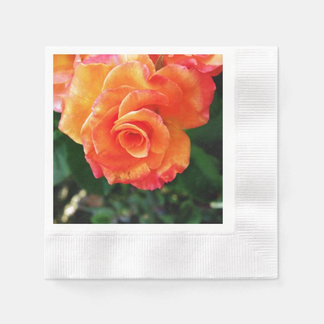 Orange rose flower napkins (Front)