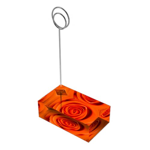 Orange rose flower Table card holder