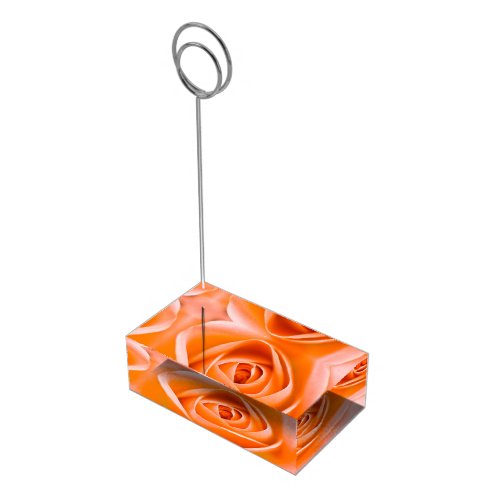 Orange rose flower Table card holder