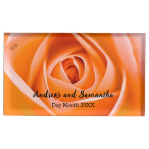 Orange Rose flower Table card holder