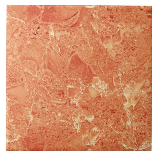 Orange Rose Gold Red Marble Texture Ceramic Tile (Front)