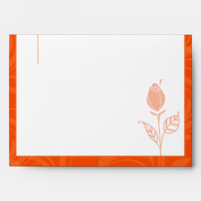 Orange Rose Graphic Wedding Envelope (Front)