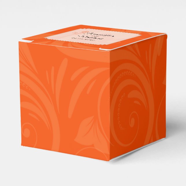 Orange Rose Graphic Wedding Favor Box (Front Side)