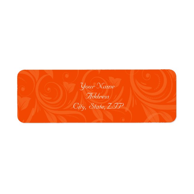 Orange Rose Graphic Wedding Label (Front)