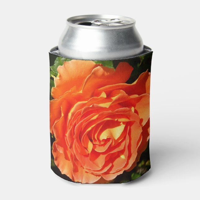 Orange Rose I Pretty Floral Can Cooler (Can Front)