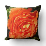 Orange Rose I Pretty Floral Throw Pillow