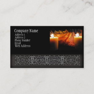Orange Rose in candle Light Business Card