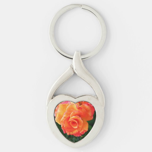 Orange rose  keychain (Front)