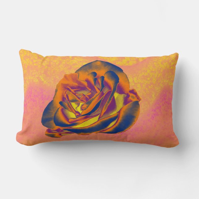 Orange Rose Lumbar Pillow (Front)
