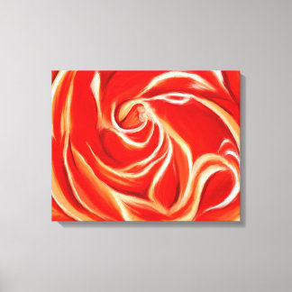 Orange Rose on Wrapped Canvas Print