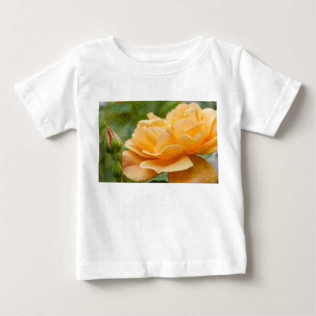 Orange Rose Painterly Baby T-Shirt (Front)