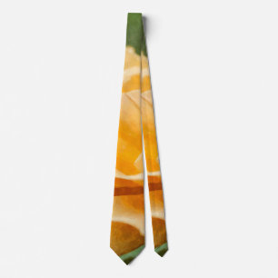 Orange Rose Painterly Neck Tie