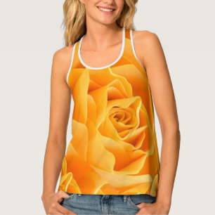Orange Rose Pattern Women's POA Racerback Tank Top