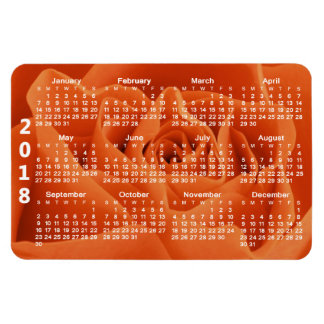 Orange Rose Petals 2018 Calendar Magnet