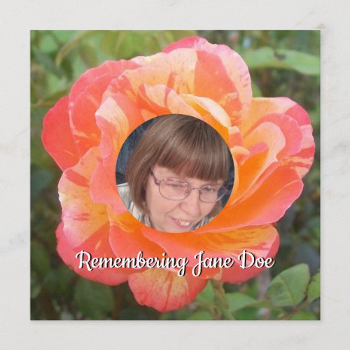 Orange Rose Photo Name Memorial Service   Program