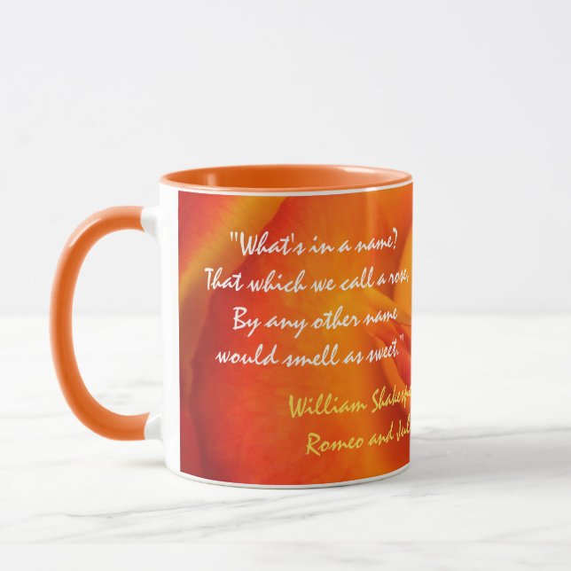 Orange Rose Quote Mug (Left)