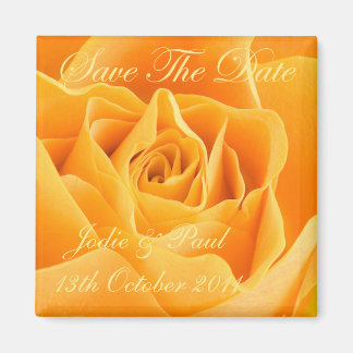 Orange Rose - Save The Date - Wedding - Engagement Magnet
