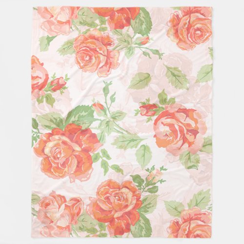 Orange rose shower fleece blanket