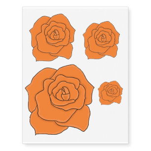 Orange rose temporary tattoos