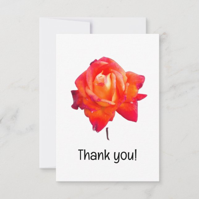 Orange rose thank you card (Front)