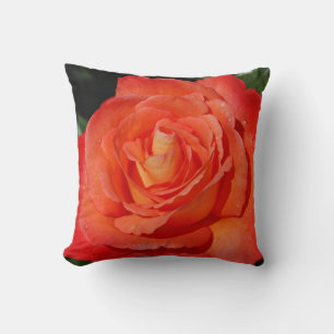 Orange rose throw pillow