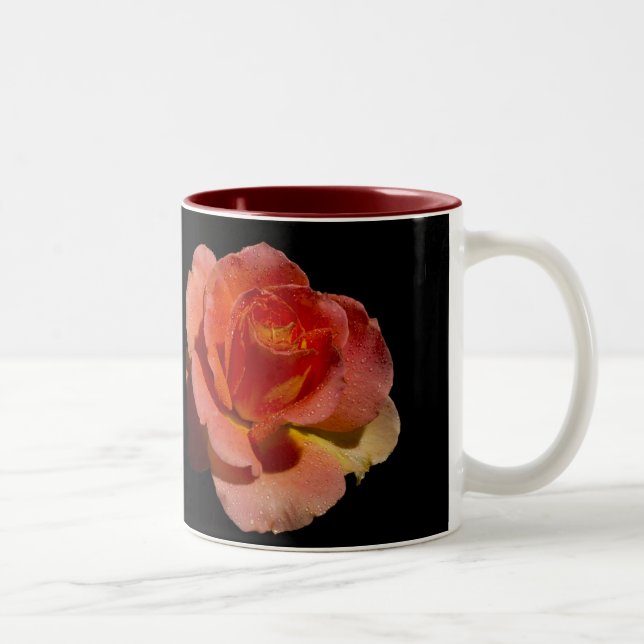 Orange Rose Two-Tone Coffee Mug (Right)