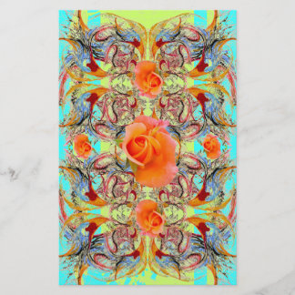 Orange Rose Victorian Scrapbook Craft Paper