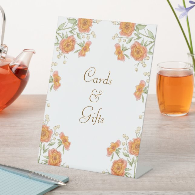 Orange Rose Wedding Cards Gift Sign (In SItu)